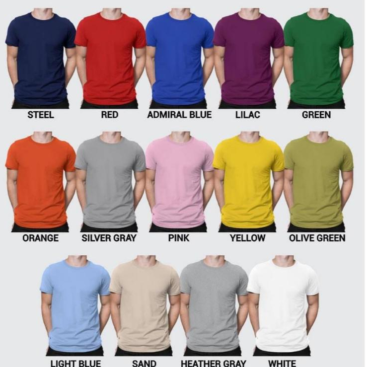 Kaos Dewasa Polos Bahan Katun Kombet Premium 230gsm