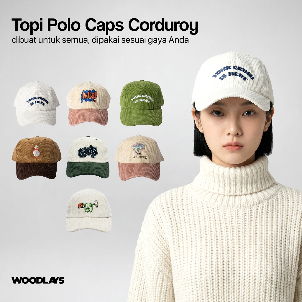 Woodlays Topi Polo Caps Corduroy