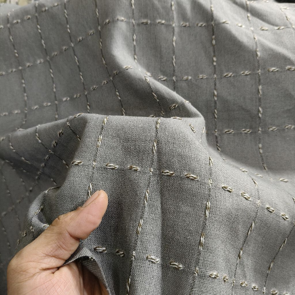 bahan katun linen bordir/kain linen/kain bordir