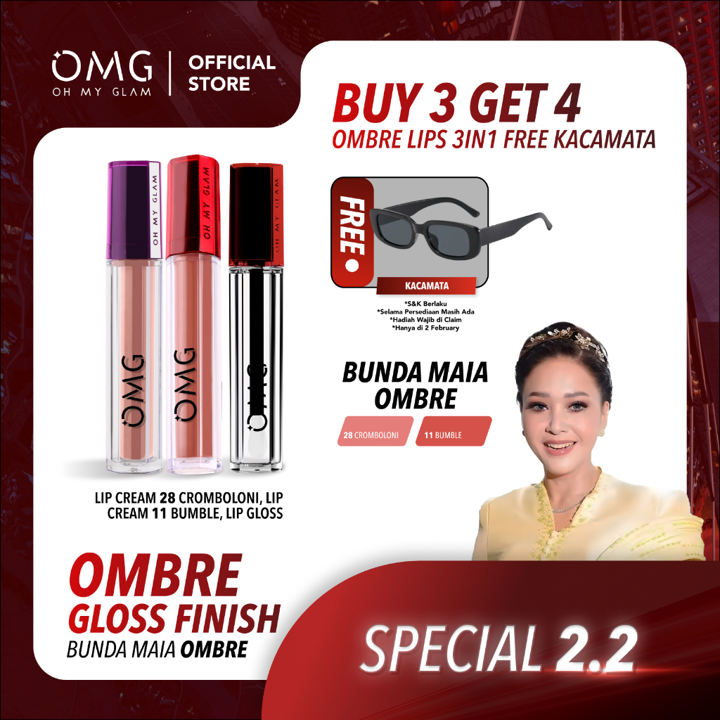 [GLAZED LIPS] OMG Paket Ombre Gloss Finish - Mattelast Lip Cream & Lip Gloss