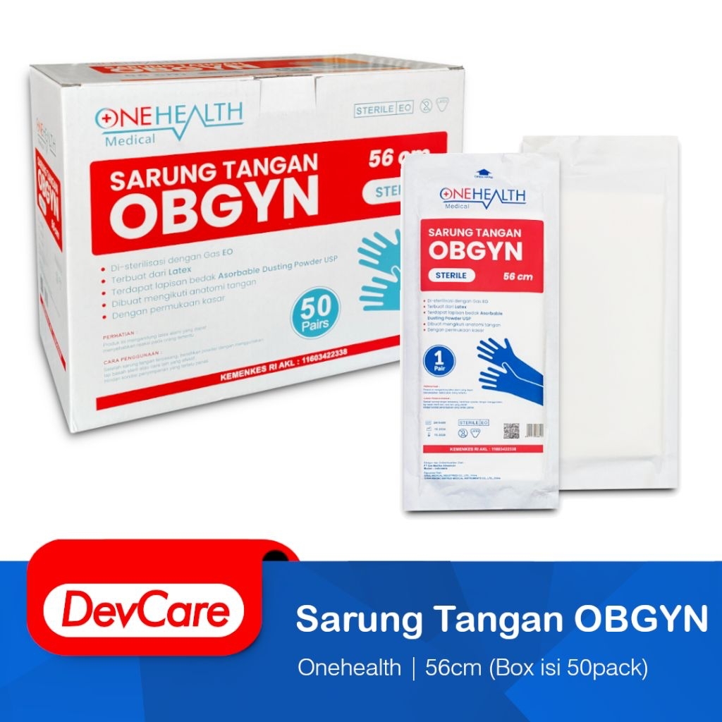 Sarung Tangan Obgyn 56cm Latex Steril Handscoon Gloves Kandungan Kebidanan Box isi 50 Pasang
