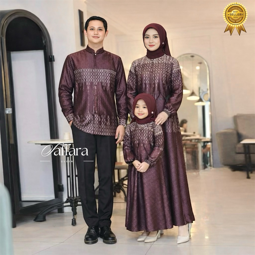 Baju Couple Pasangan Kondangan Gamis Kemeja Silk Couple  Lebaran 2025 sarimbit keluarga