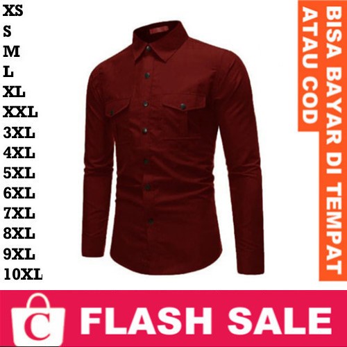 FORTKLASS FORTGLASS RISRUS FASHION SNOWSHOP CORATCORETUDIO Hem Laki Kemeja Cowok Jumbo Big Size Leng