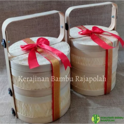 RB Tenong Bambu Susun Anyaman Tikar/Rantang Bambu Susun Packaging Hampers Cat