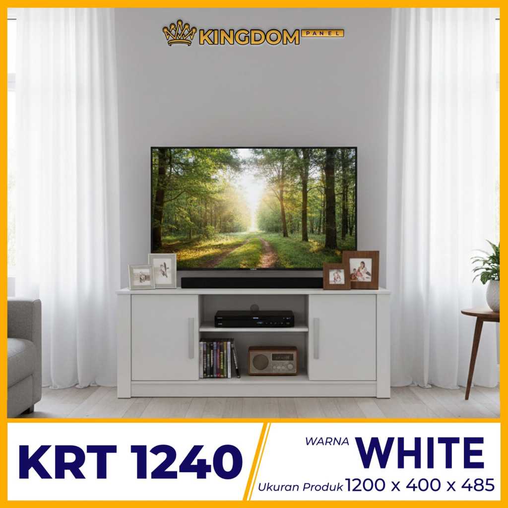 MEJA TV PUTIH RAK TV PUTIH MINIMALIS MODERN AVR120