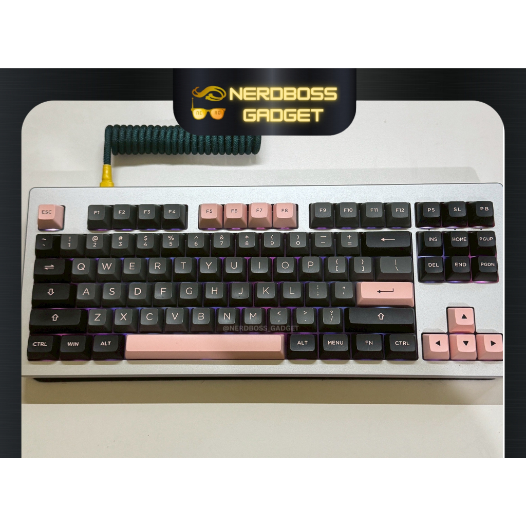 KEYCAPS AKKO BLACK PINK ASA PROFILE ORIGINAL MANTAP
