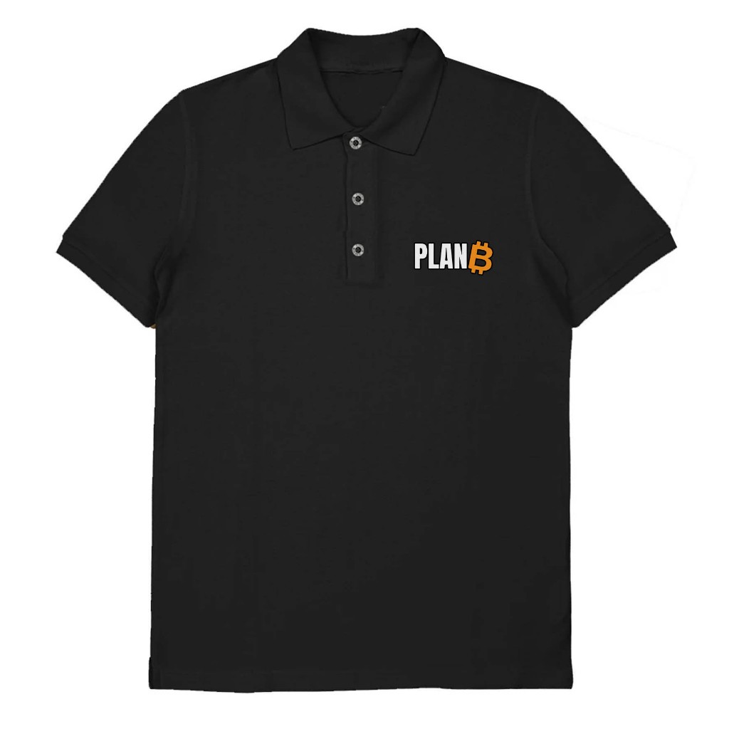 Kaos Berkerah BTC Bitcoin Plan B  Premium Cotton T-shirt