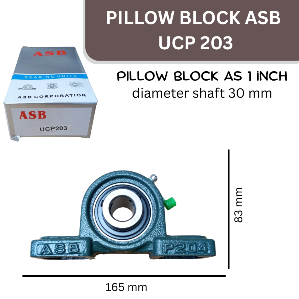 Pillow Block UCP 203 ASB Laher Bearing Duduk Ukuran As 30 mm