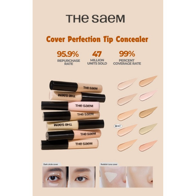 [Ready] THE SAEM Cover Perfection Tip Concealer 6,5 gr - The Saem Concealer