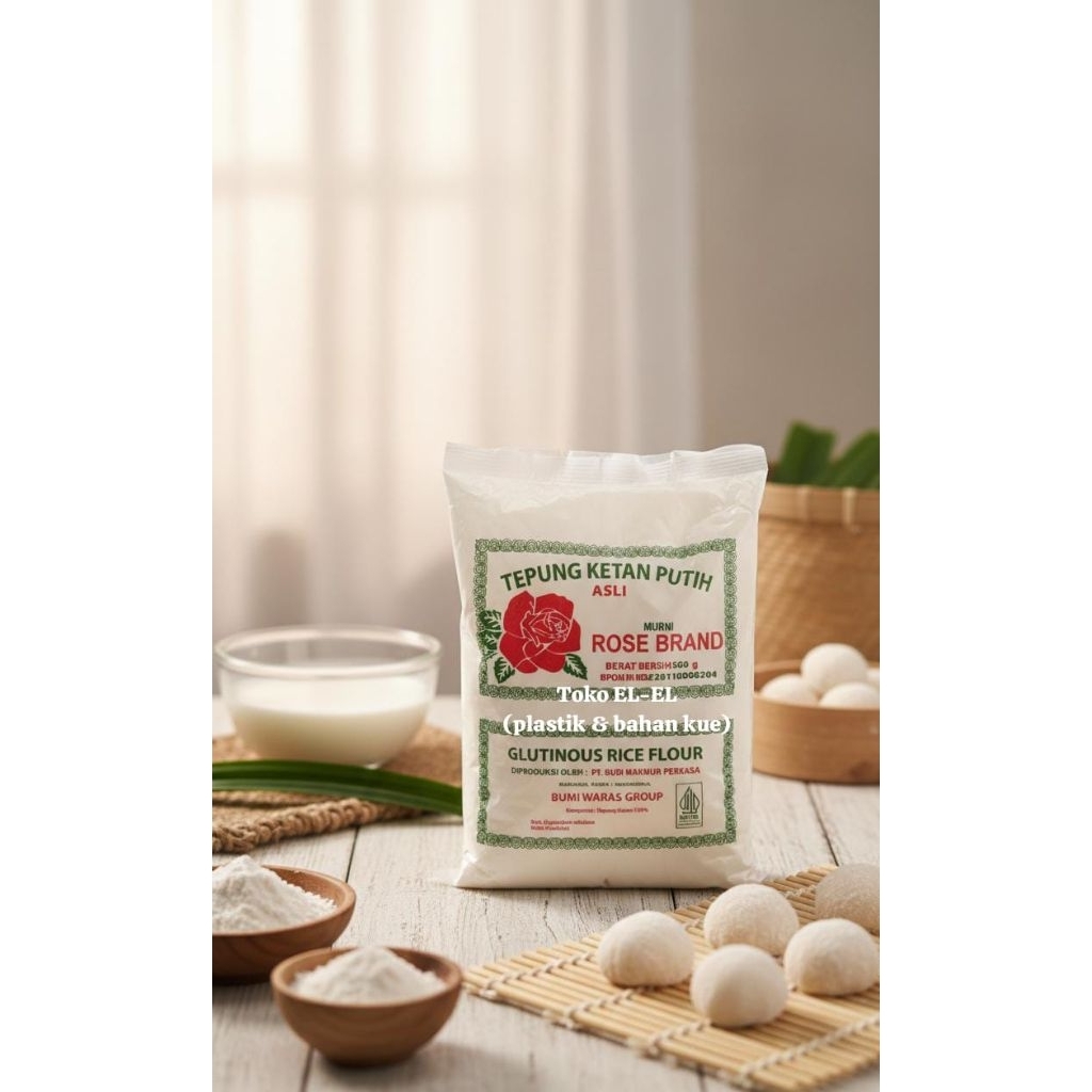 Tepung Ketan Putih Rose Brand / Tepung Ketan Putih / Glutinous rice Flour / tepung ketan 500gr