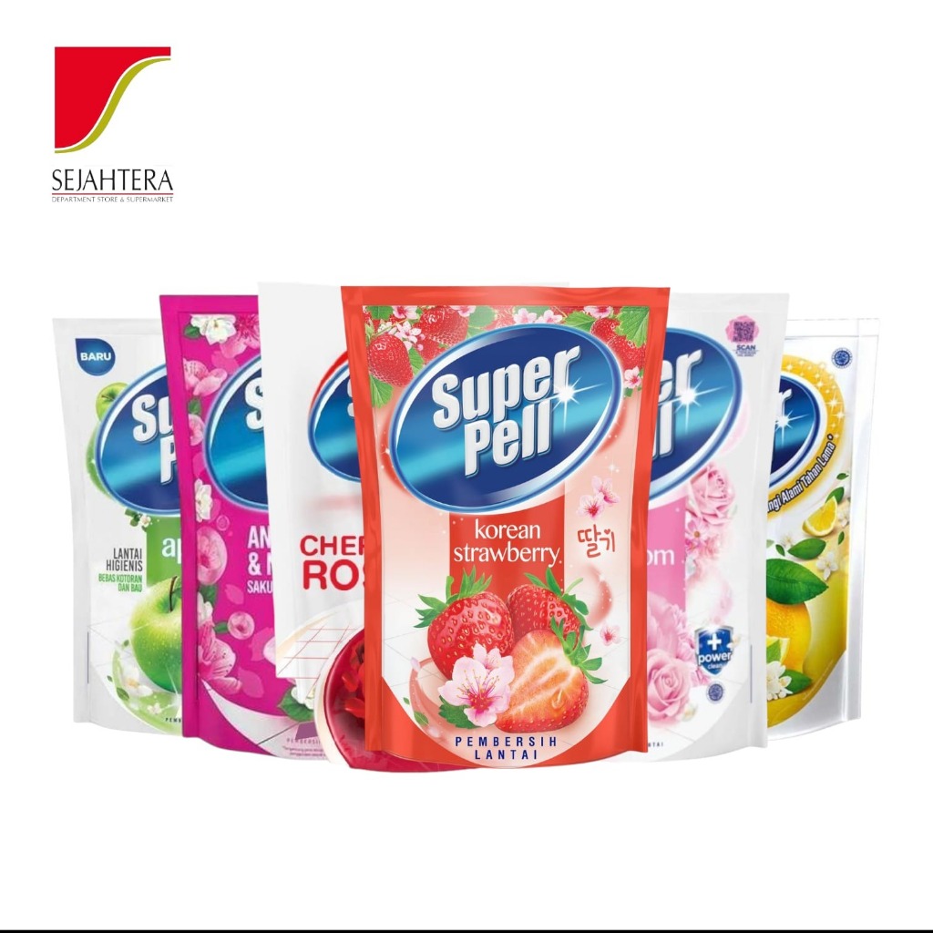 Super Pell All Variant Pembersih Lantai Wangi & Higienis Formula Power Clean Aroma Fresh Apple Lemon