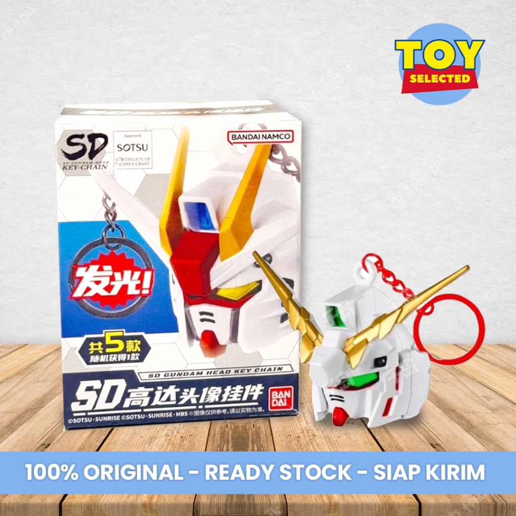 [READY] SD GUNDAM HEAD KEY CHAIN (With LED) - Gantungan Kunci Gundam Bisa Nyala - Selected Unicorn -
