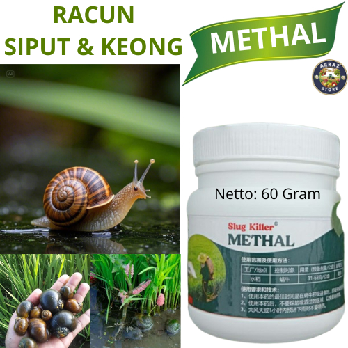 METHAL - Racun Keong Sawah Siput Bekicot Tutut 60 gr Ampuh Basmi sampai akar Padi Bebas Hama