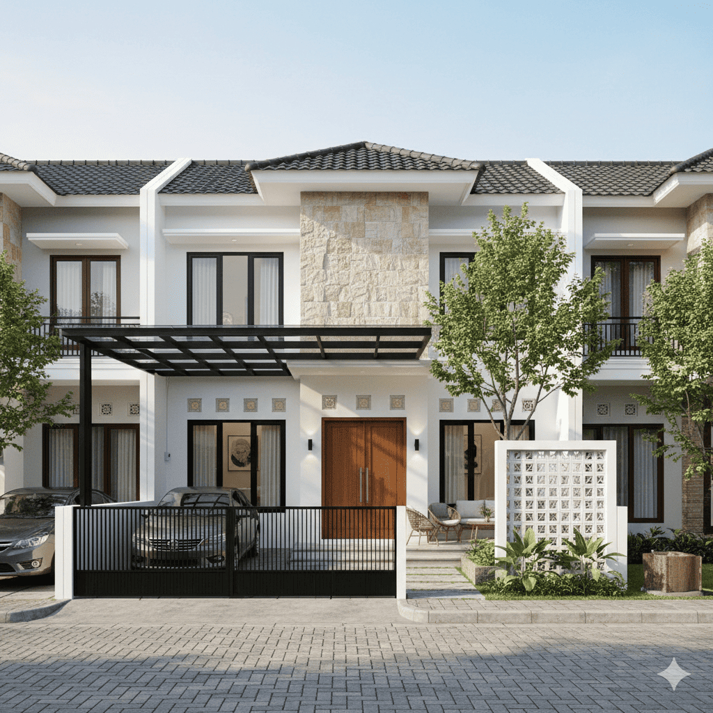 Bangun Rumah 2 Lantai Free Desain 3D Modern Minimalis Bahan Standar Premium