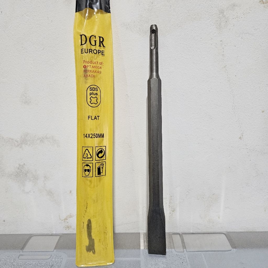 Mata Mesin Bor Pahat / Betel Beton DGR Europe SDS Plus Pipih Flat Chisel 14 x 250mm Putra Inti