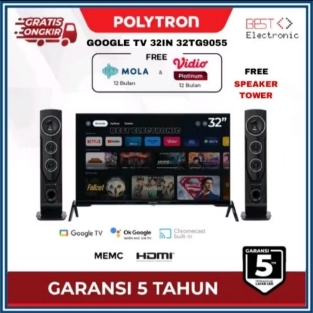 TV GOOGLE POLYTRON PLD 32TG5055 / 32TG9055 / 32TG9055 / 9855 / 5959 SMART CINEMAX 32INCH 32TG 32TAG9