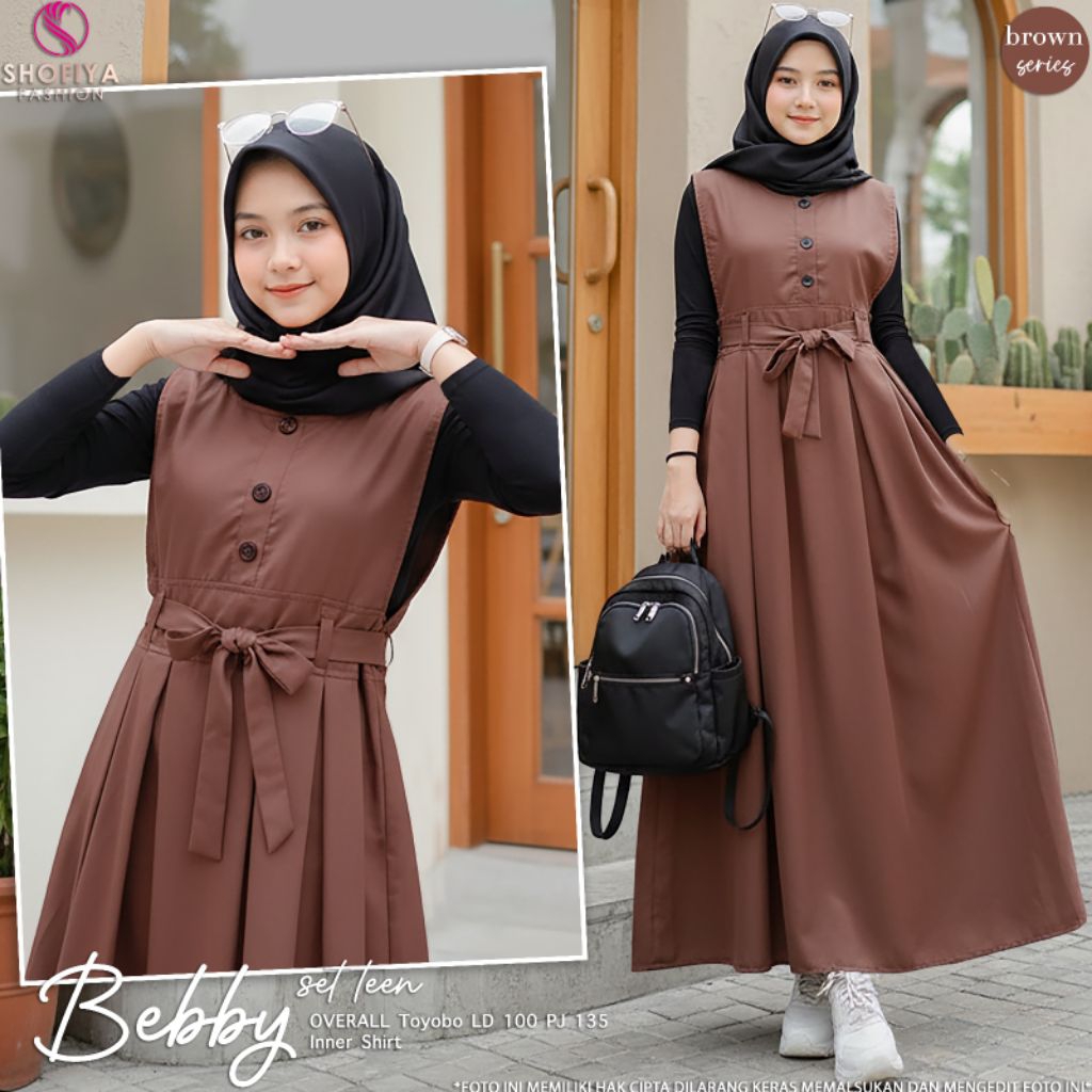 BEST SELLER Bebby set teen by shofiya / original berlabel shofiya / overall set remaja / setelan rem