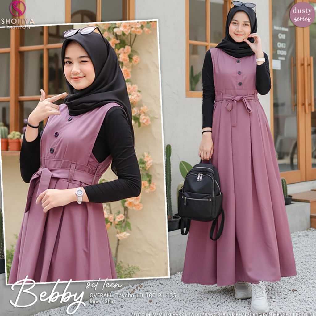 BEST SELLER Bebby set teen by shofiya / original berlabel shofiya / overall set remaja / setelan rem