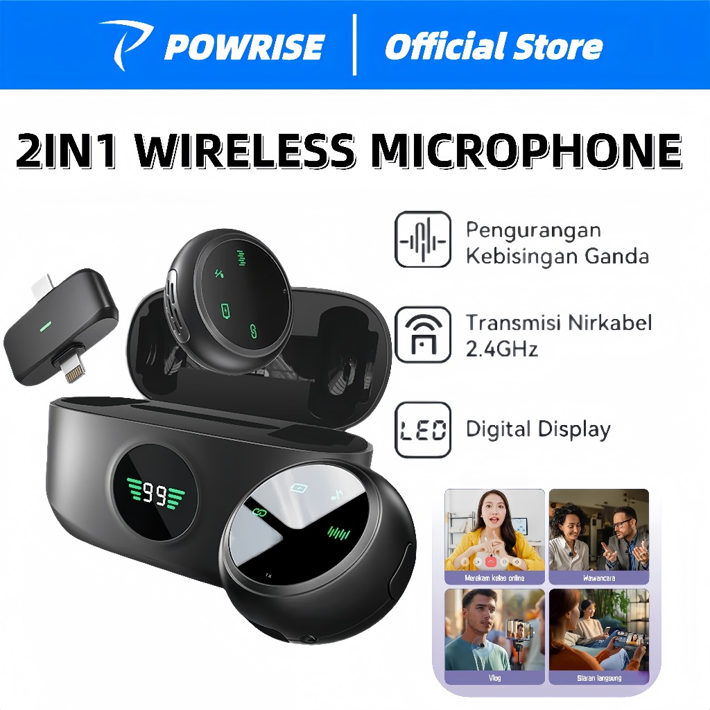 powrise K31 Pro Wireless Lavalier Microphone