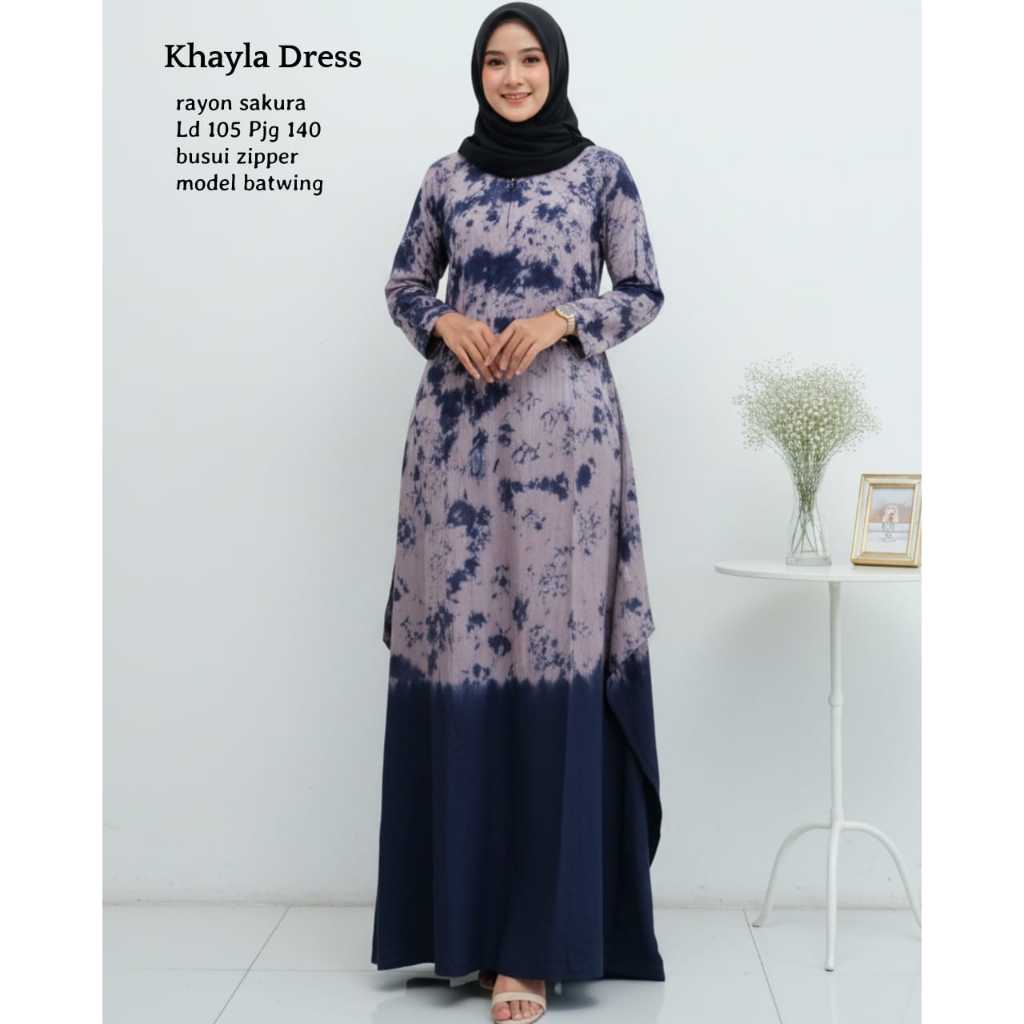 Khayla Dress Gamis Wanita Gamis Abstrak - Khayla Batik