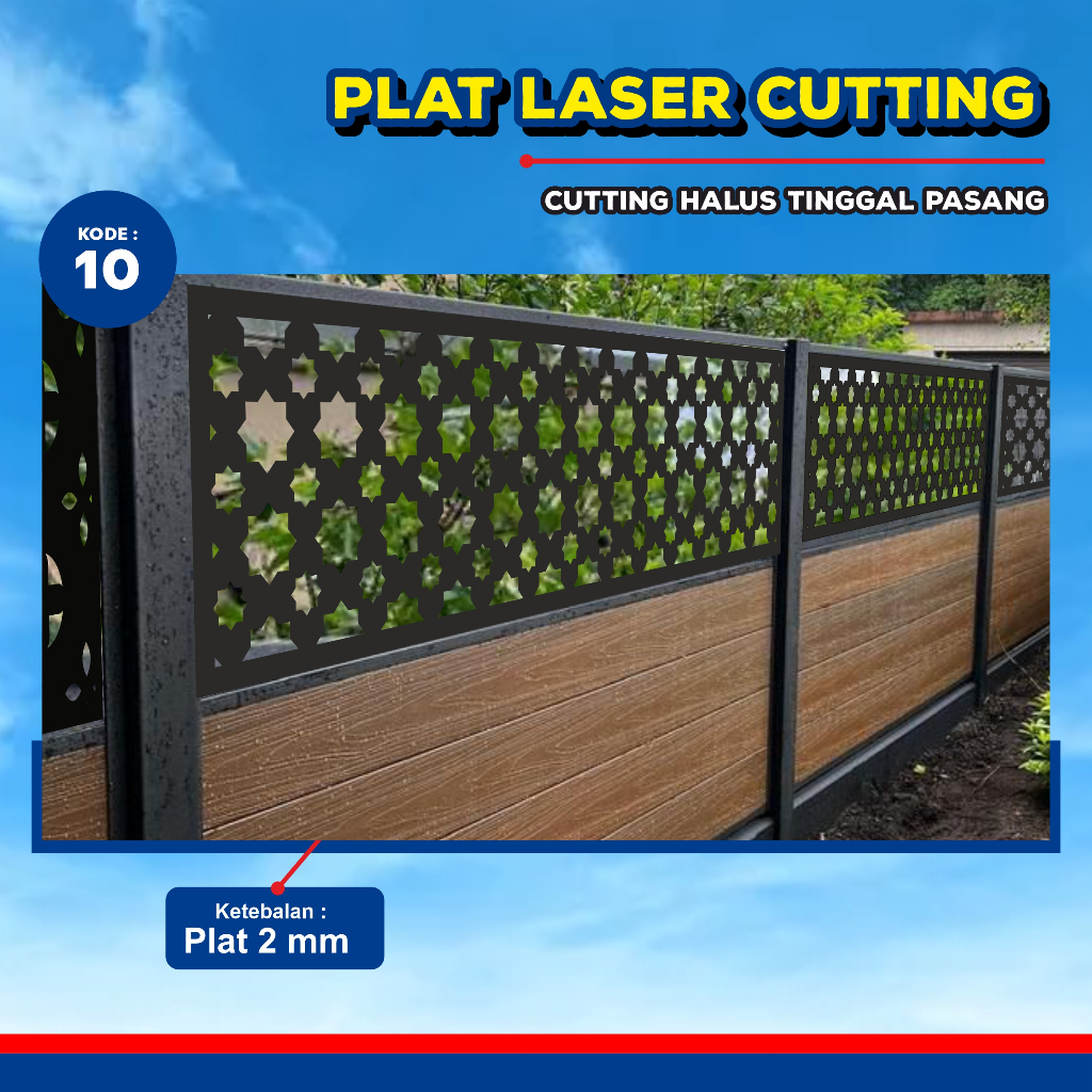 Laser Plat Pagar, Ornamen Pagar, Krawangan, Plat Cnc, Plat Cutting, Laser Cutting Custom 10