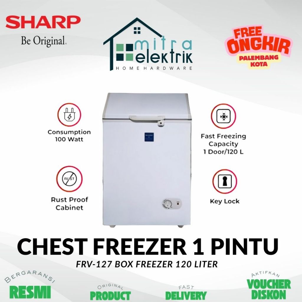 Chest Freezer SHARP FRV127 120 Liter 100 Watt Fast Freezing Dual Function