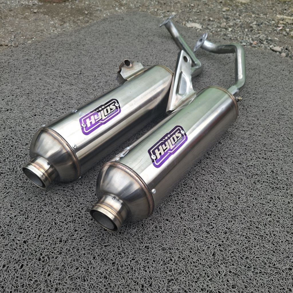 Knalpot standar racing STAINLES STEEL MONCONG SHIJIRO Original HYLOS EXHAUST PNP allmatic saringan f