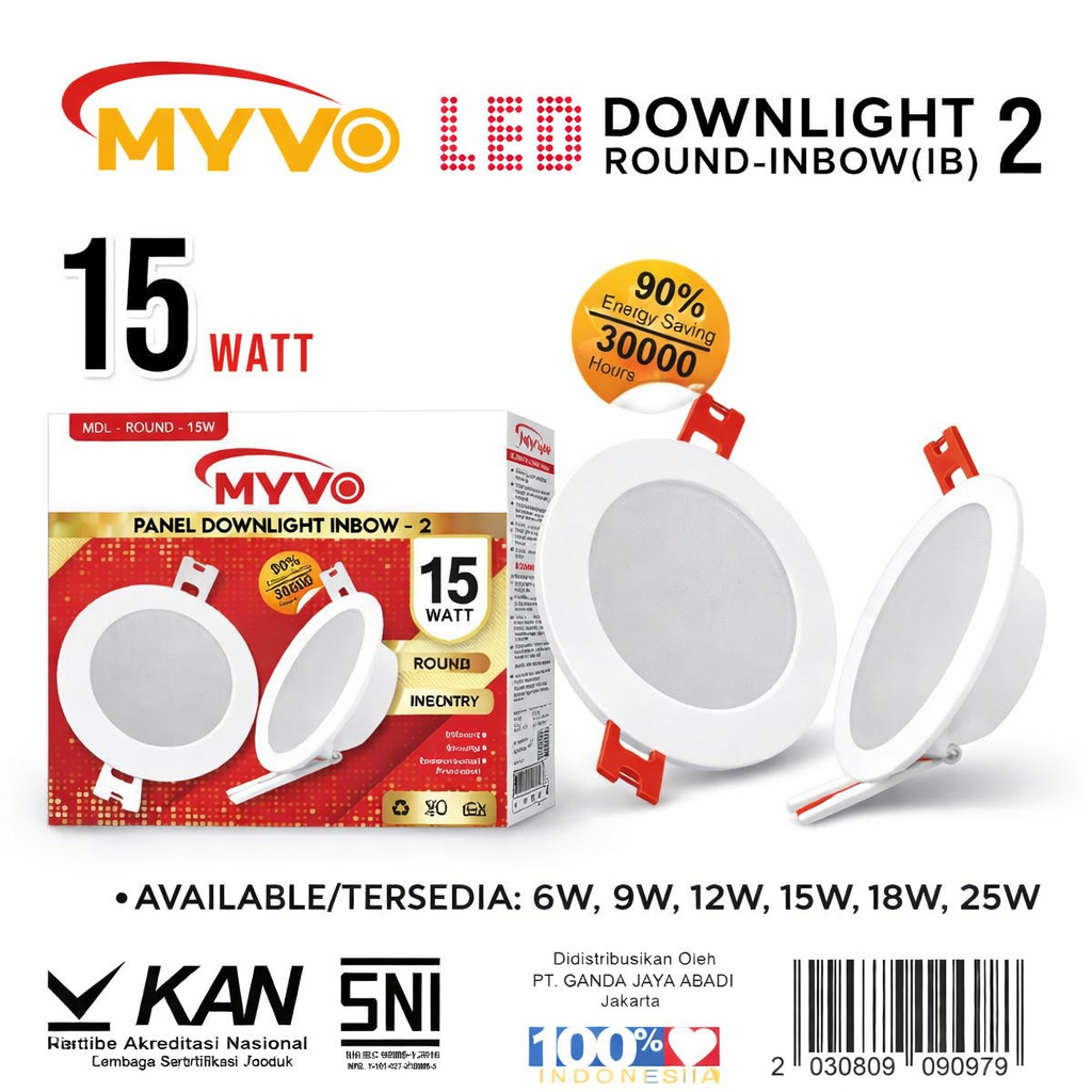 LAMPU DOWNLIGHT PANEL INBOW MYVO 15W PUTIH KUNING / LAMPU LED DOWNLIGHT