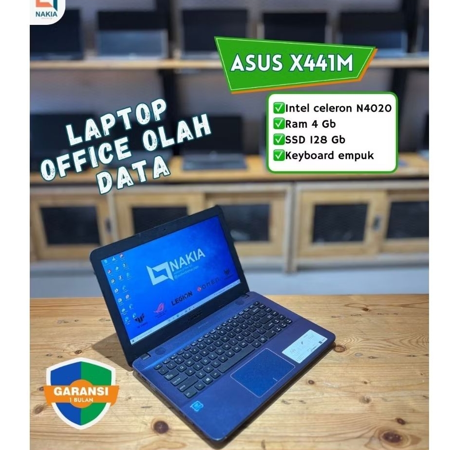 ASUS X441M Intel celeron N4020 Ram 4 Gb SSD 128 GbKeyboard empuk