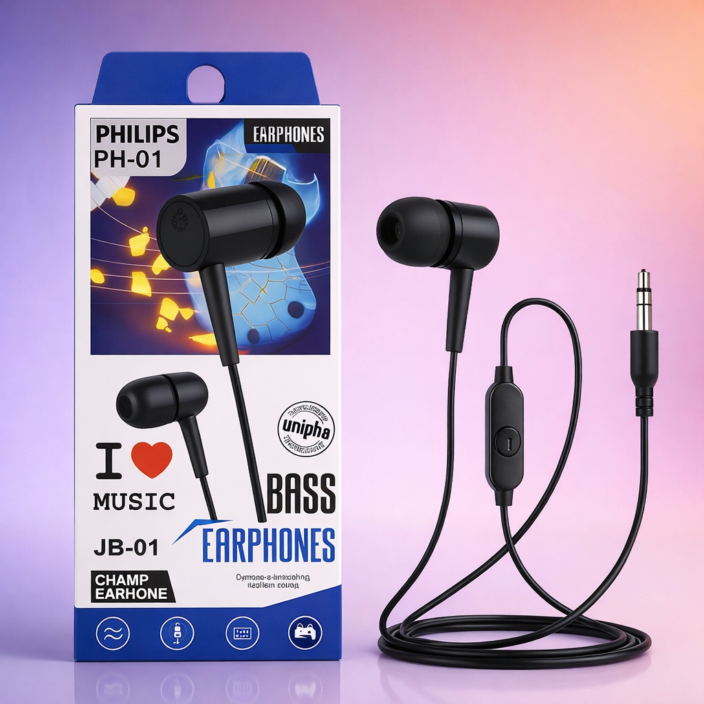 [ Philips PH-01 ] Headset Philips Handsfree Earphone HP STEREO PH01 BASS