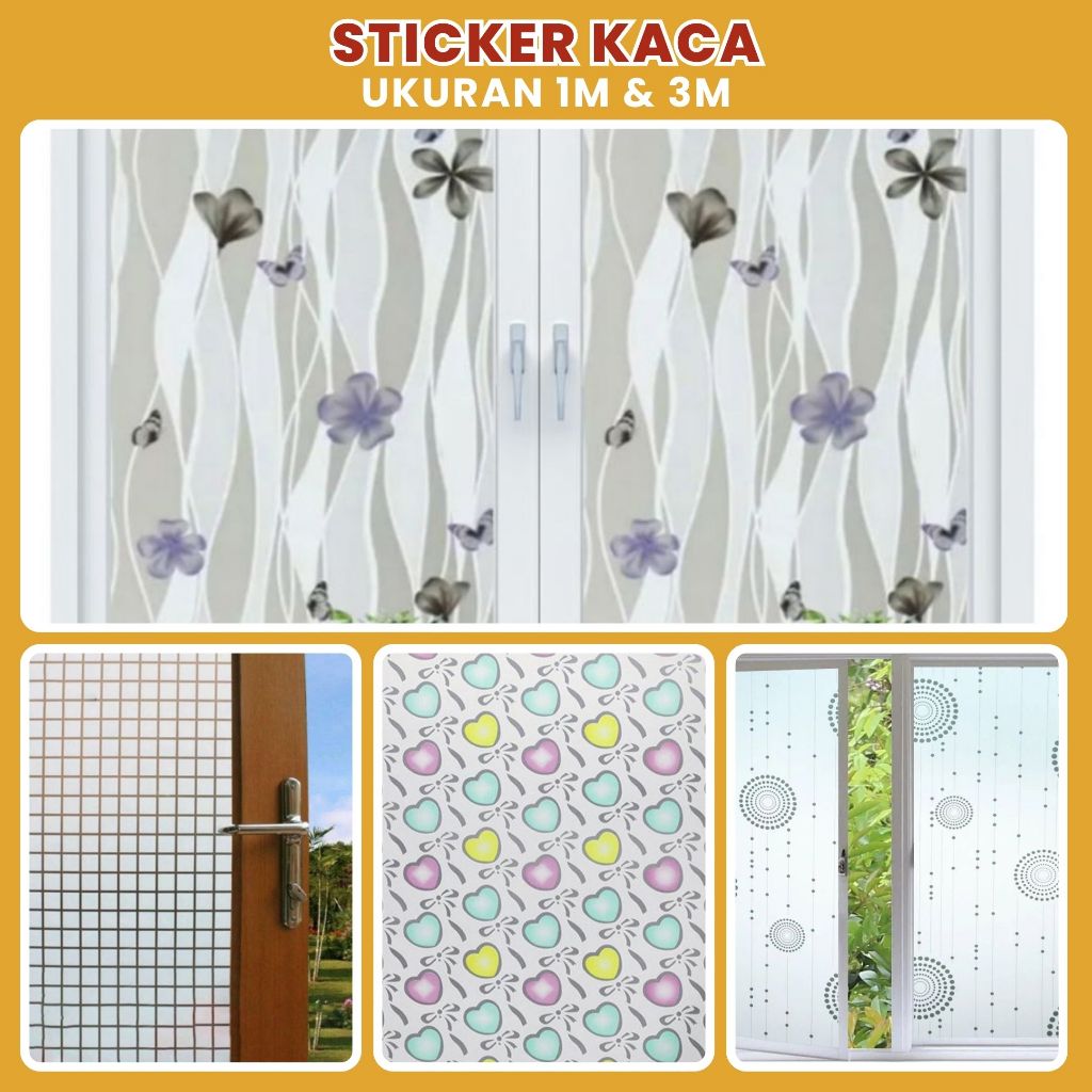 Wallstiker Sticker Kaca Jendela Dapur Setiker Kaca Privasy Pelapis Cendela Suncatcher Anti Air