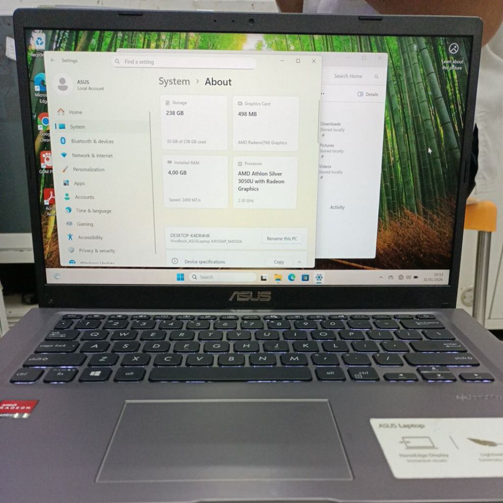 Promo Laptop Asus Vivobook X415DA Athlon silver 3050u SSD 256GB