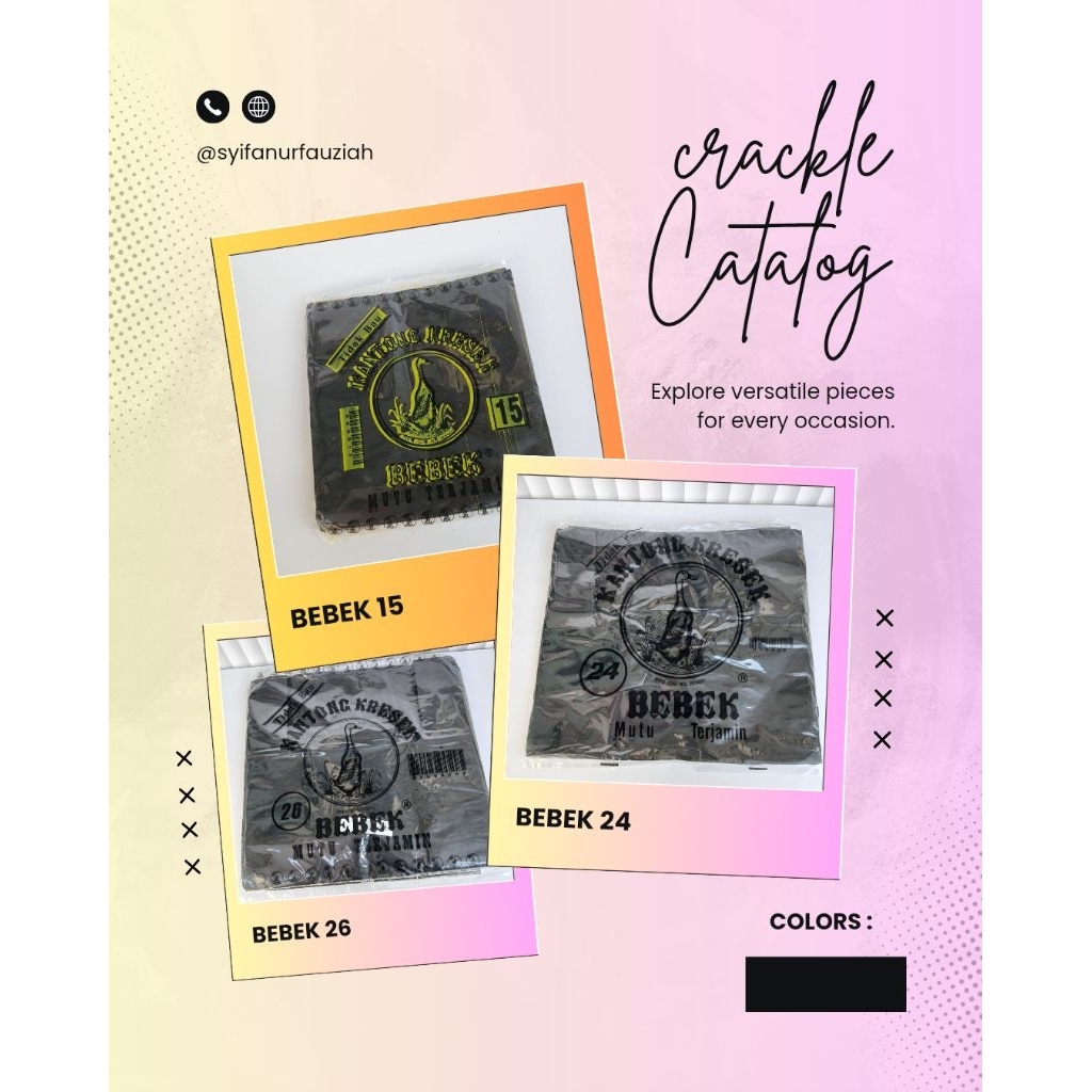 kantong kresek bebek hitam ukuran 15, 24, 26