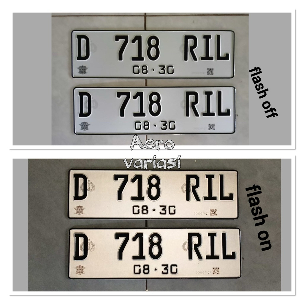 Plat reflektif putih barcode 1 set