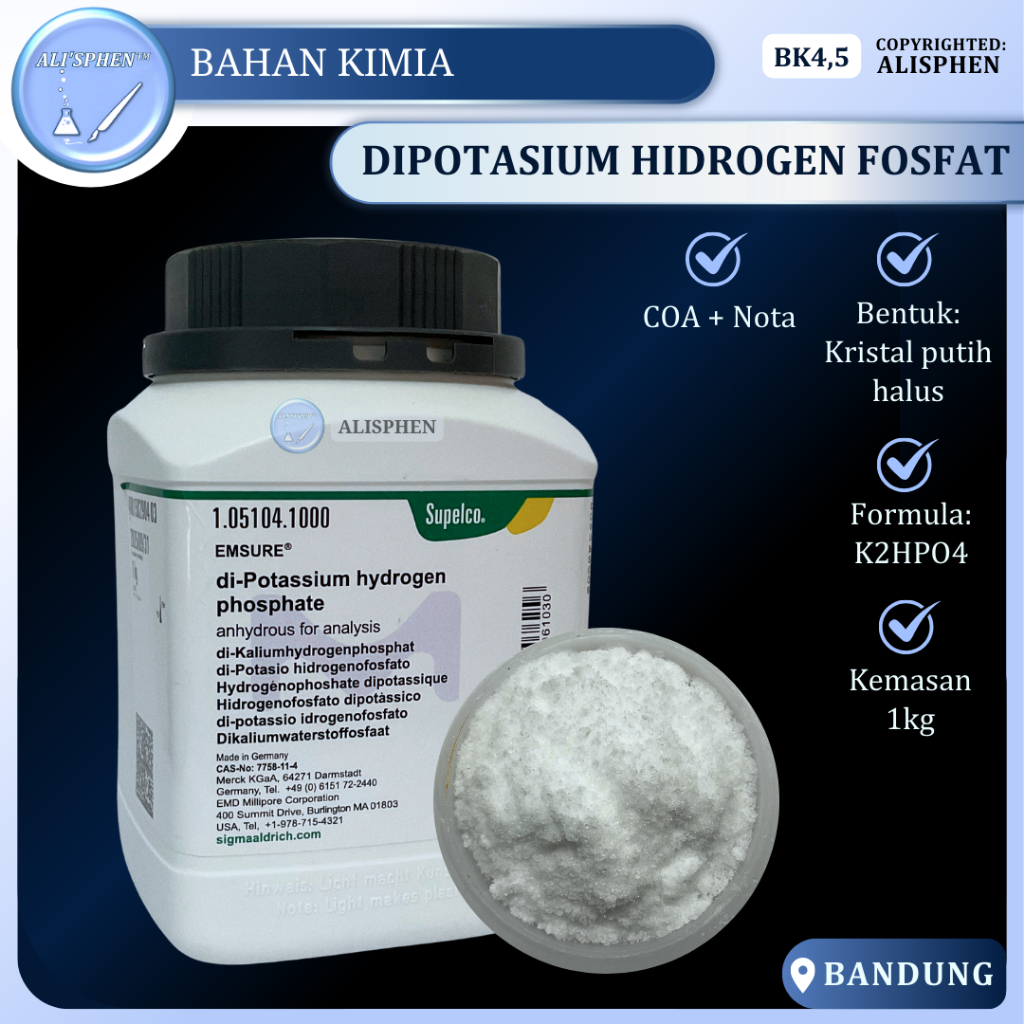 [BK4,5] K2HPO4 / Dipotasium Hidrogen Fosfat / Di-pottasium Hydrogen Phosphate | MERCK | EMSURE
