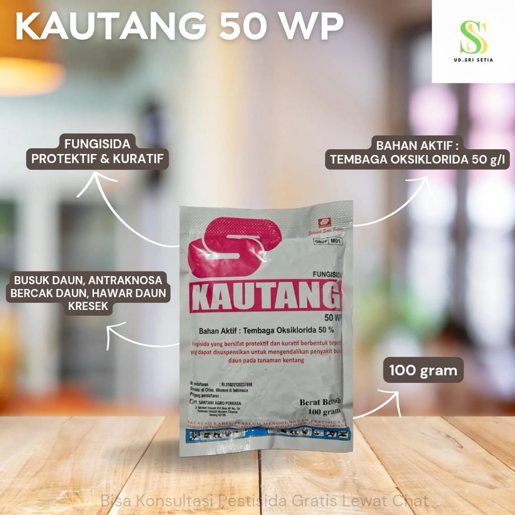FUNGISIDA // KAUTANG 50 WP// TEMBAGA OKSIKLORIDA // 100gr