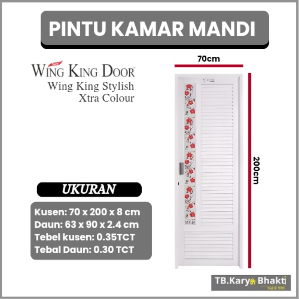 Wing King Door Stylish Xtra Pintu Kamar Mandi Galvalume Anti Rayap