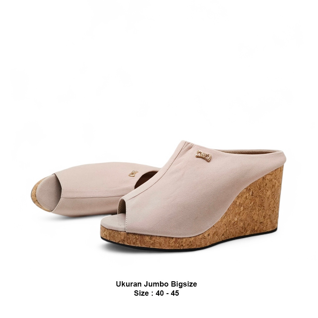 Sandal Wedges Selop Tinggi Size 40 41 42 43 44 45 | Sendal Pesta Wanita Ukuran Jumbo Besar