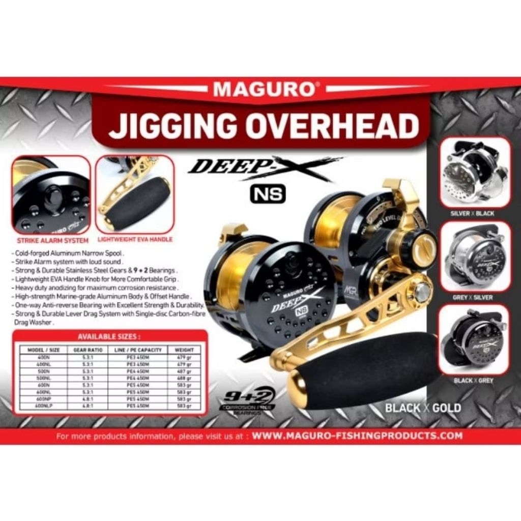 Reel Maguro Deep X NS 400 500 600 | Overhead