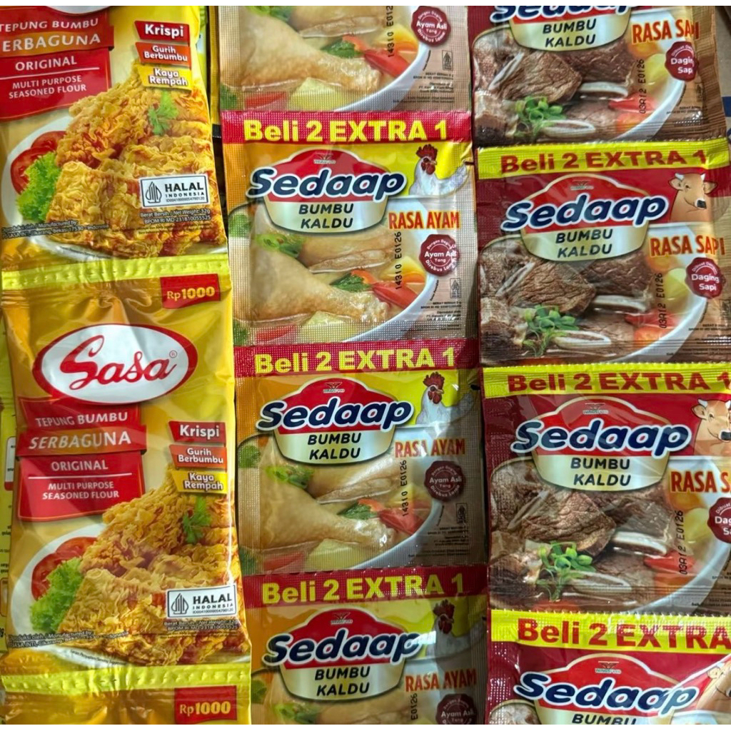 TEPUNG BUMBU SASA RENTENG dan SEDAAP BUMBU 2 RENTENG