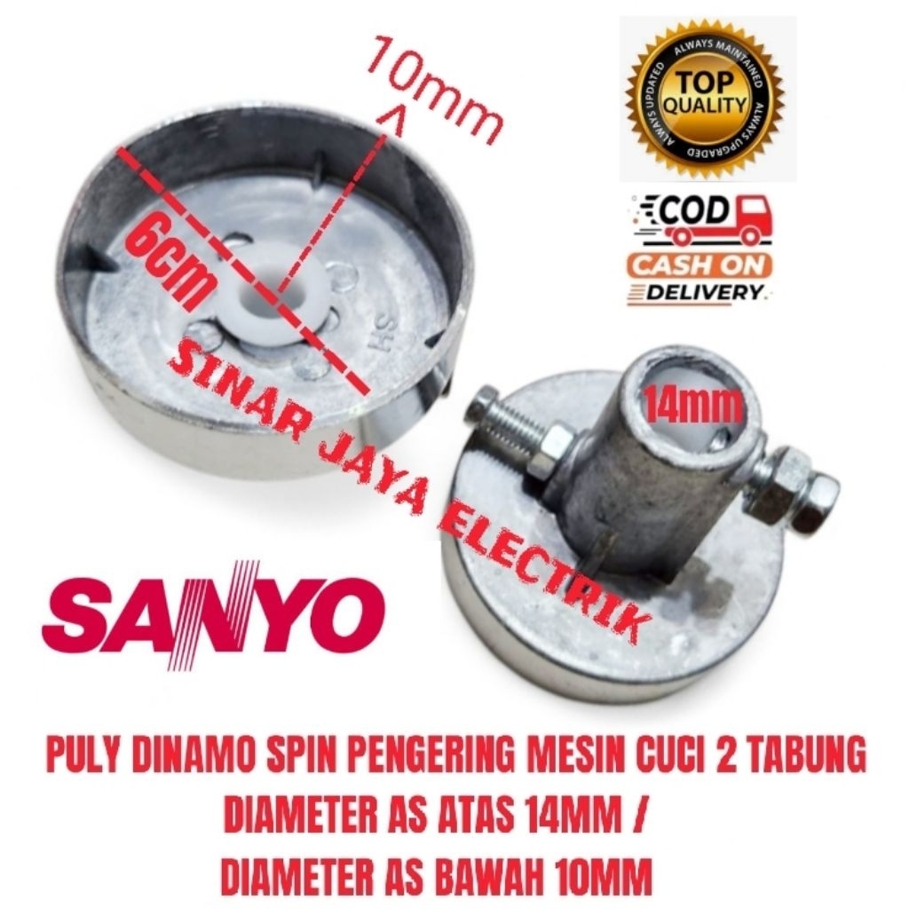 PULLY PULY DINAMO SPIN PENGERING MESIN CUCI SANYO 2 TABUNG