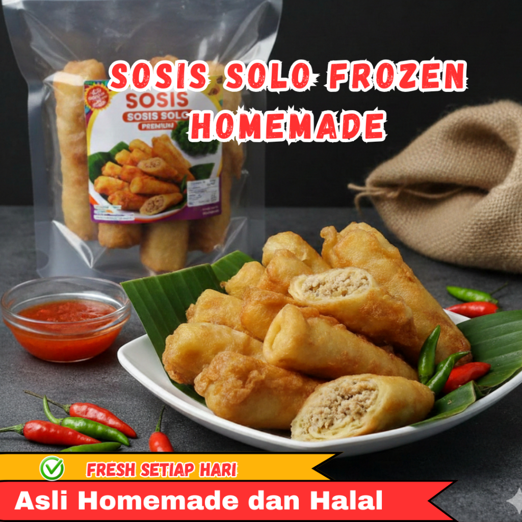 Sosis Solo Lumpia Isi Ayam Telur Frozen Food Asli Homemade