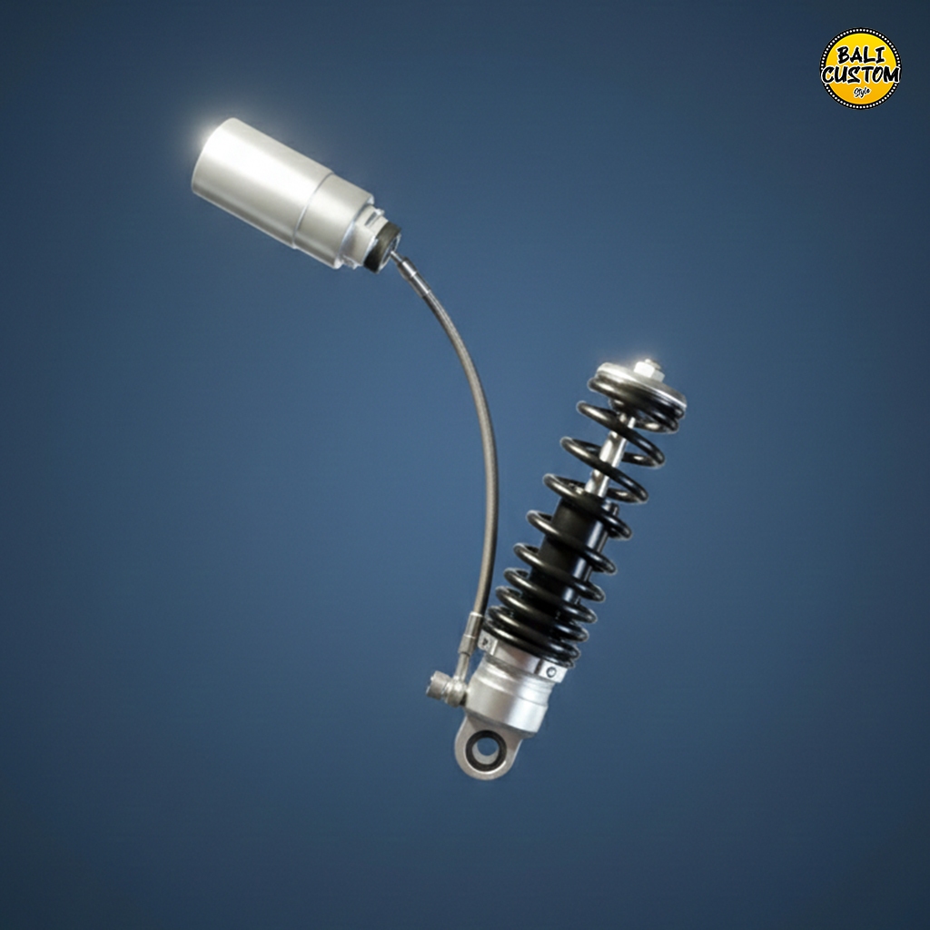 Shock Copy Ohlins Tabung Pisah Depan 185mm Silver Vespa Matic Sprint,Primavera,Lx,S125