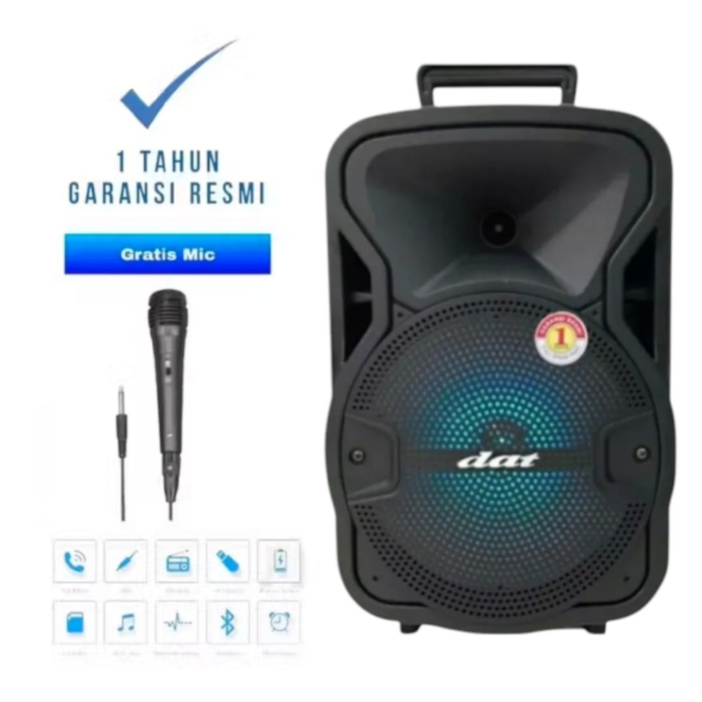 Speaker Bluetooth Kimiso 8.8inc Speaker Bluetooth Subwoofer aktif 7801 Super Bass Speaker karoeke FM