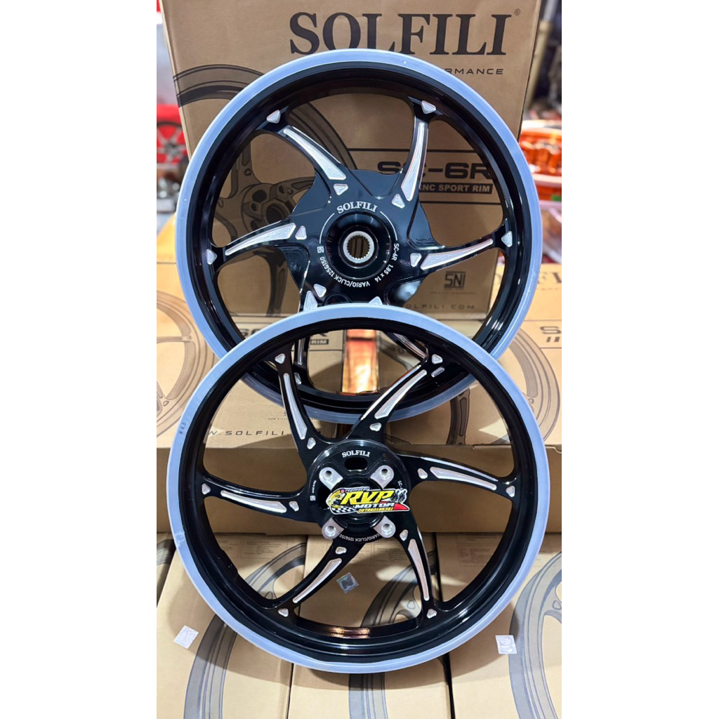 Velg SOLFILI Velg Alloy Cnc Mio Z, Soul GT 125, Fino 125, dan Gear 125 Velg SC 6R Vario 125 Vario 15