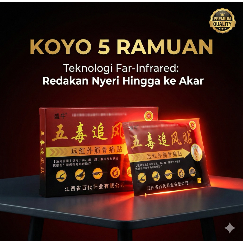 Koyo Syaraf Kejepit & Asam Urat Ampuh - Koyo 5 Ramuan Cina Far Infrared - Obat Sakit Pinggang, Bahu,