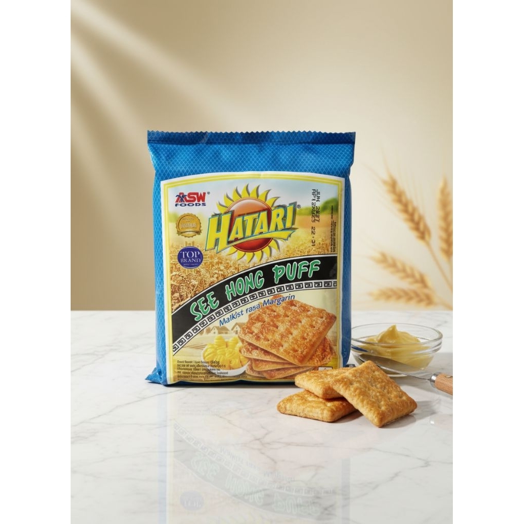 Biskuit Hatari See Hong Puff Margarin 260g - Malkist Crackers Rasa Margarin Gurih Renyah