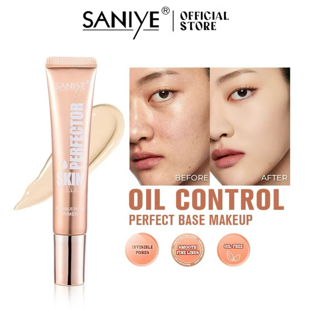 SANIYE Primer Cream Skin Perfect Makeup Base Tahan Lama Invisible Pore Wajah Kosmetik