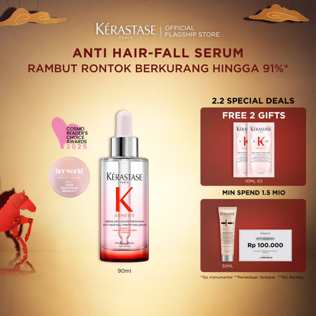 Kerastase Genesis Hair Serum 90ml Anti Hair Fall - Serum Rambut Rontok & Patah - Mengandung Aminexil