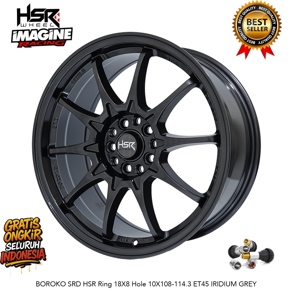VELG MOBIL RACING HSR BOROKO SRD R18  COCOK UNTUK PCD 5X108 & 5X114,3 DOUBLE PCD